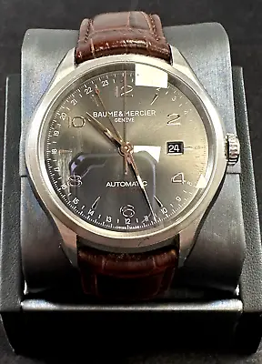 Baume & Mercier Clifton Dual Time Men's 43mm Grey Dial Automatic Watch MOA10111 • $799.99