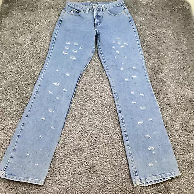 VTG Guess Womens Jeans Sz  30 X 31 Stretch Distressed Straight Leg 80s EUC • $16.19