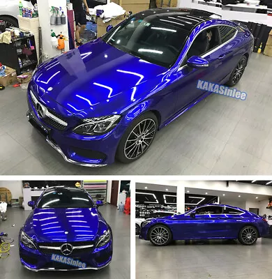 50FT Full Car Wrap Pearl Gloss Sparkle Satin Chrome Vinyl Sticker Blueberry US • $321.89