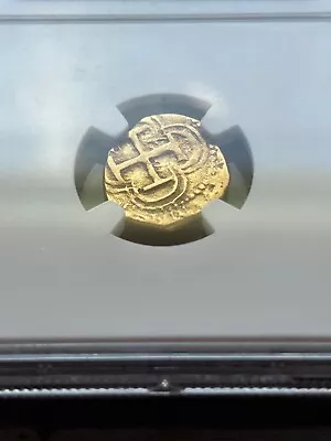 Spain 1556-98 1 Escudo Cob Gold Coin Graded NGC VF25 * SUPER RARE * Pirate Gold* • $3995