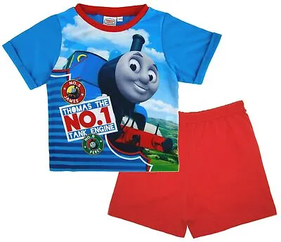 £7.99 • Buy Boys Thomas The Tank Engine Short Pyjamas Kids Character 2 Piece PJs Set Size