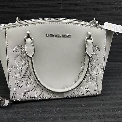 Michael Kors Handbag  35F8SE0S5L Floral Studs 2WAY Shoulder Bag Leather Ash Grey • $35