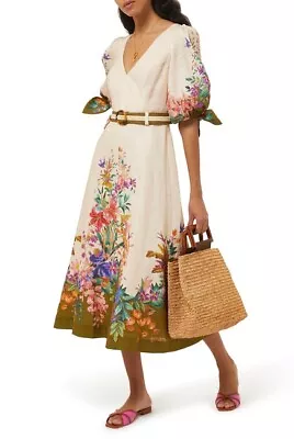 Zimmermann Tropicana Floral Linen Midi Dress BNWT Size 0P • $500