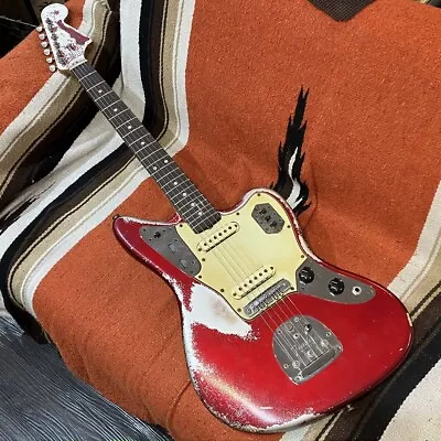 Fender 1965 Jaguar Candy Apple Red Relic USA Vintage Solid Electric Guitar MOD • $9257