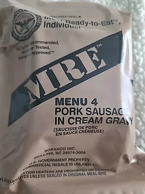 Unopened Pork Sausage In Cream Gravy MRE Meal Menu 4 • $11.11