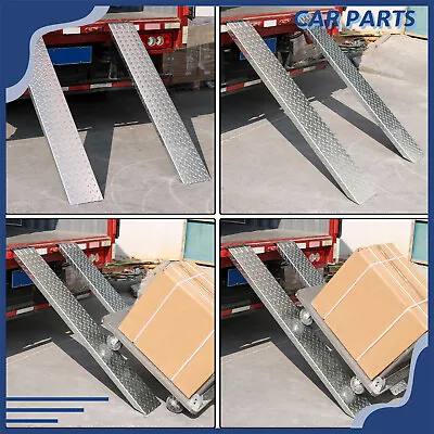 For Trailers Vans Motorbike 2XNon-Slip Loading Ramps Galvanized Steel HEAVY DUTY • £58.88