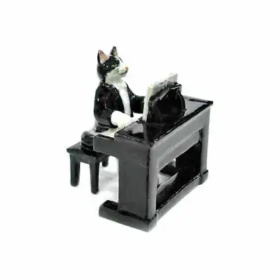 Northern Rose - Musician Cat With Electric Piano - Miniature Porcelain Figurine • $28.99