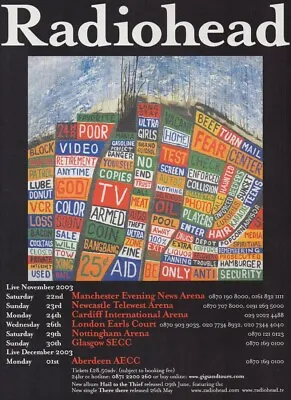 Radiohead - Hail To The Thief - Full Size Magazine Advert • £5.99