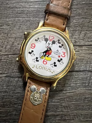 Lorus Walt Disney Musical Mickey Mouse Quartz Unisex Watch V422-0010 New Battery • $45.50