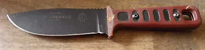 USED! TOPS Lite Trekker Survival Knife 4.25  1095 Steel Micarta Handle No Sheath • $11.50