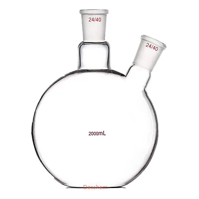 2000ml24/402-NeckFlat Bottom Glass Flask2LTwo NecksLaboratory Vessel • $74.99