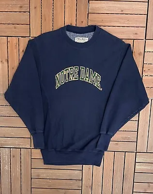 Notre Dame Fighting Irish Stitched Vintage Crewneck Sweater Size Small/Medium • $36.31