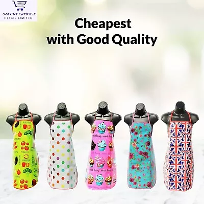 Adult Waterproof Plastic Apron.5 Classic Designs Bright Colour 2nd Class Post • £3.79