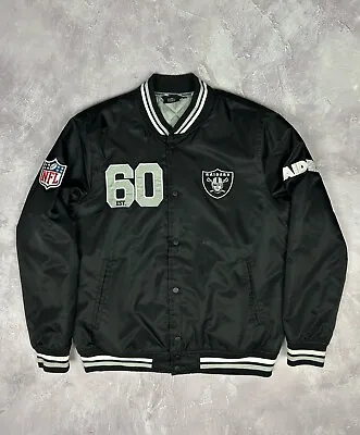 Oakland Raiders NFL Black Bomber Jacket Size L P2P 23'6  • £96