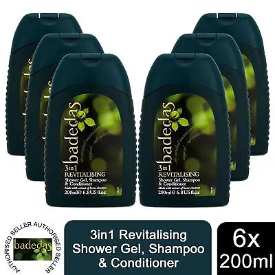 6x Of 200ml Badedas 3in1 Revitalising Shower Gel Shampoo & Conditioner • £7.99