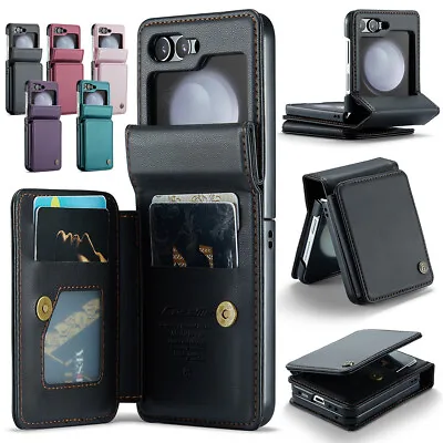 For Samsung Galaxy Z Flip5 4 3 5G Luxury Leather Wallet Card Pocket Case Cover • $16.79