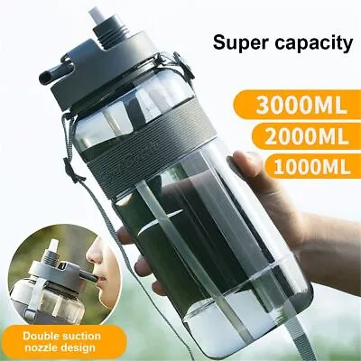 Straw Portable Water Bottle Kettle Drinking Sucker Travel Sports Large Capacity • $20.34