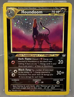 $349.99 • Buy Houndoom Pokemon (2001) Neo Revelation 1st Edition Holo 8/64 CGC 8.5