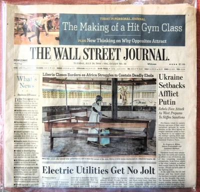 $5.95 • Buy The Wall Street Journal Newspaper, Ukraine Setbacks Afflict Putin, July 29, 2014