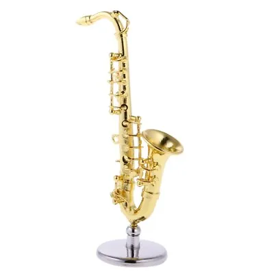 1:6 Scale Dollhouse Miniature Golden Saxophone Musical Instrument Alloy Party • $11.49