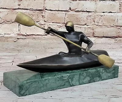 Bronze Sculpture Male Canoer Sport Trophy Home Office Decoration Decor Sale Art • $359
