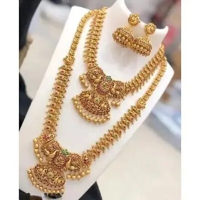 Indian Bollywood Bridal Choker & Necklace Gold Plated Set Wedding Temple Jewelry • $29.99