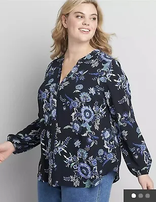 Lane Bryant NWT Plus Size Floral Button Front Blouse 26W • £19.30