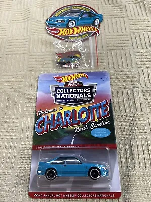 ‼️HOT WHEELS 22nd COLLECTORS 1993 MUSTANG COBRA W/PIN & PATCH 670/4000 W/PROT‼️ • $349