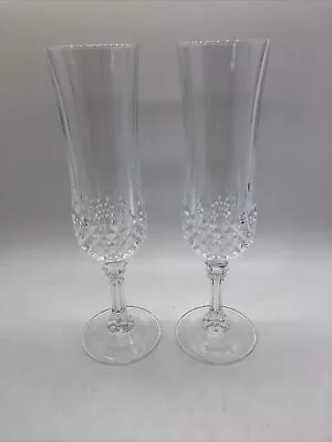 £9.99 • Buy 2 Cristal D’arques Longchamp Lead Crystal Champagne Flutes