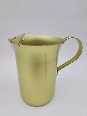 Vtg.Aluminum Pitcher MCM Anodized   Green-Yellow W. Ice Lip • $12