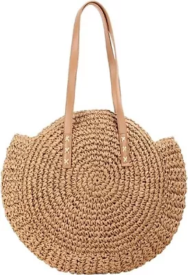 Straw Beach Bag Summer Handmade Woven Shoulder Tote Bags Purse For Women NEW • $19.99