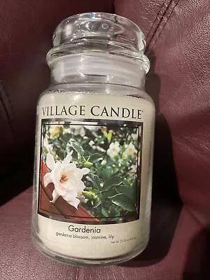 Village Candle Gardenia Large Glass Apothecary Jar Scented 21.25 Oz. White  • $26.98