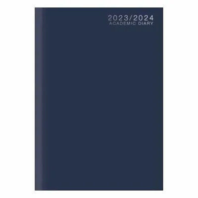 £9.19 • Buy A4 Hardback Mid Academic Diary BLUE Day A Page 2023-2024 Student Planner Book