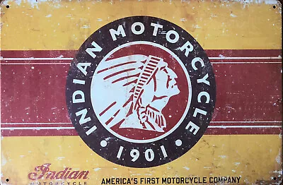 Indian Motorcycle Rustic Vintage Metal Tin Signs Man Cave Shed & Bar Sign • $9.99