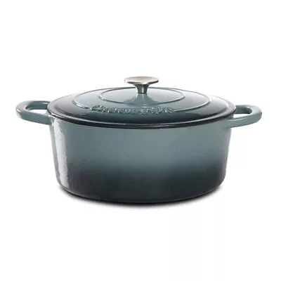 Crock-Pot 7 Quart Oval Enamel Cast Iron Dutch Oven Slow Cooker Gray (Open Box) • $67.25