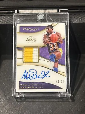 Magic Johnson 2019-20 Panini Immaculate Patch Auto Jersey # 3/35 • $550