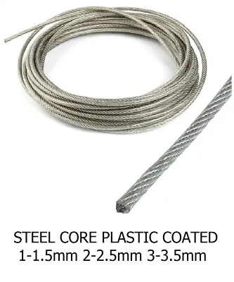 £10.92 • Buy Washing Clothes Line Steel Metal Core Plastic Coated Wire Rope Rust Protected
