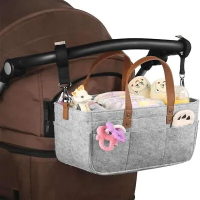 Storage Nappy Changing Carrier Bag Baby Diaper Organizer Basket Tote Bag • £16.85