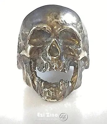 METALLICA CLIFF BURTON BASS GUITAR Cracked Skull Sterling Silver 925 Ring  • $110