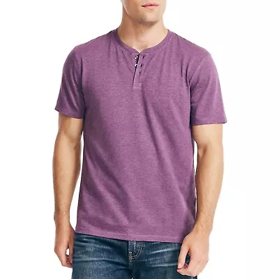 Lucky Brand Men's Short Sleeve Henley Size SMALL Vintage Violet • $10.19