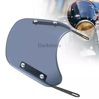 Universal Motorcycle 5-7'' Round Headlight Fairing Windshield Windscreen Smoke • $23.49