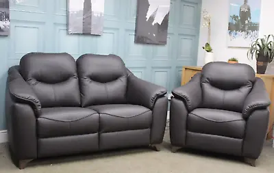 G Plan Jackson Static 2 Seater Sofa & Armchair In Cambridge Buffalo Leather. #2 • £2299