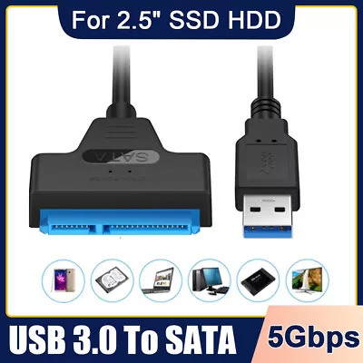 USB 3.0 To SATA 2.5 - 3.5  Hard Drive SSD HDD Adapter Converter Cable 22Pin • $5.71