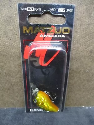 Matzuo America Lure Nano Crank 1 1/2  9/32 Oz Dives 0-3 Ft Crankbait NC3-BLK/GLD • $5.30