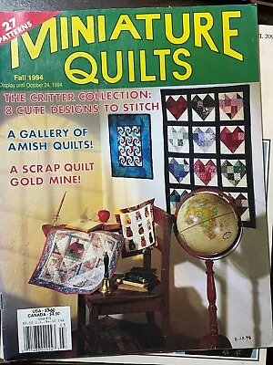 Miniature Quilts Magazine Critter Collection Scrap Quilt Fall 1994 • $6.16