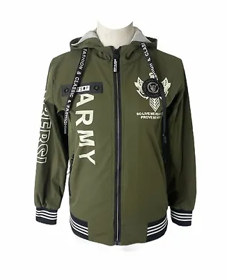 $36.47 • Buy Liang Ying Ying Boy's Jacket Green Military Style Full Zip Fashion Size Medium