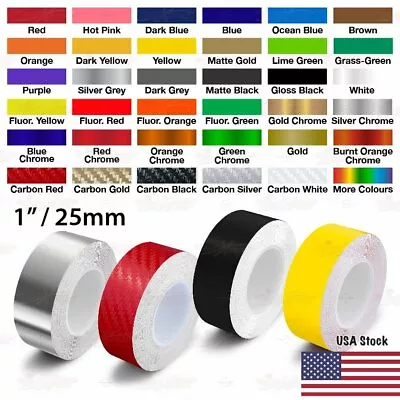 1  Roll Vinyl Pinstriping Pin Stripe Solid Line Car Trim Tape Decal Sticker 25mm • $10.95