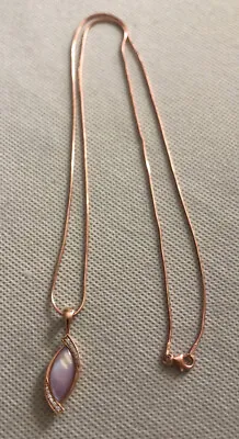 Authentic Kabana 14k Rose Gold Pendant And Chain  Pink Mother Of Pearl Diamonds • $900