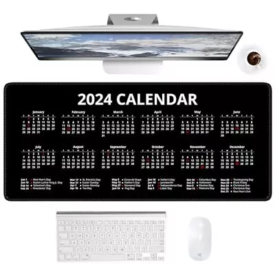 2024 Mouse Pad Calendar For Desk Desk Pad Mat Computer Desk Mat Large For Des... • $28.76