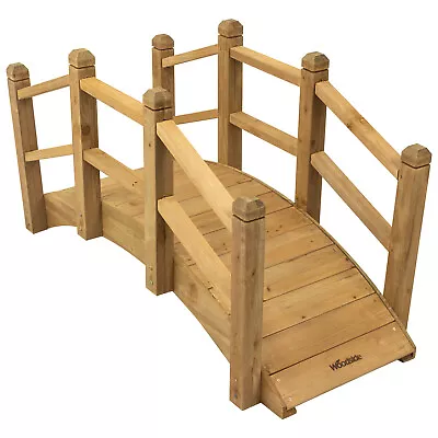 Woodside Wooden Decorative Garden Bridge Ornament For Ponds/Streams/Borders 1.2m • £89.99